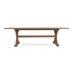 Teak 99" Rectangular Trestle Base Dining Table 286100