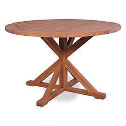 Teak 48" Round Cross Base Dining Table